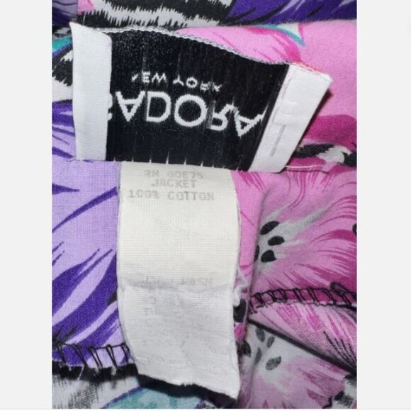 Vtg Isadora New York - 2 Piece Dress & Jacket Set - Tropical Floral Zebra - Sz 5 - Picture 4 of 14